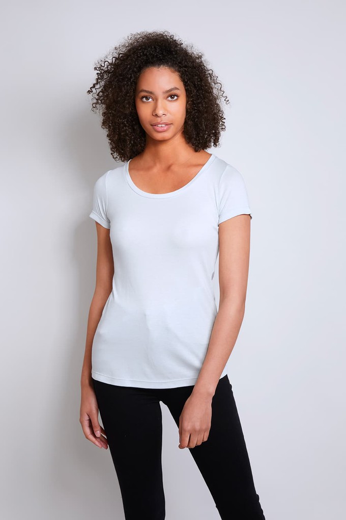 Scoop Neck Cotton Modal Blend T-shirt from Lavender Hill Clothing