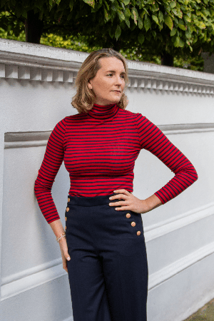 Striped Cotton Roll Neck from Lavender Hill Clothing