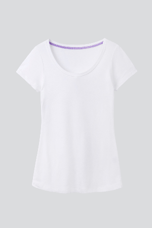 Scoop Neck Cotton Modal Blend T-shirt from Lavender Hill Clothing