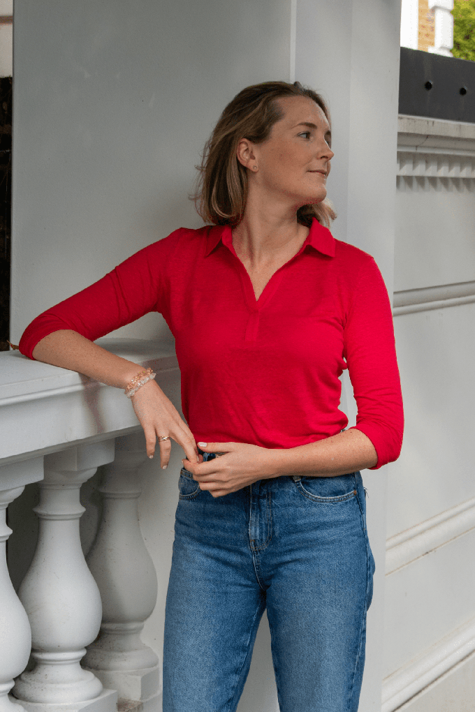 Collared Linen T-shirt from Lavender Hill Clothing