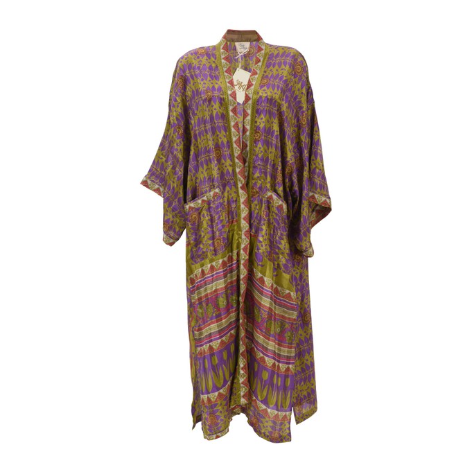 If Saris Could Talk Maxi Kimono- Regal Tulip- Sample Sale from Loft & Daughter