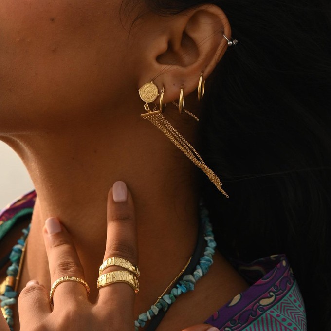 Divine Compass Earrings Gold Vermeil from Loft & Daughter