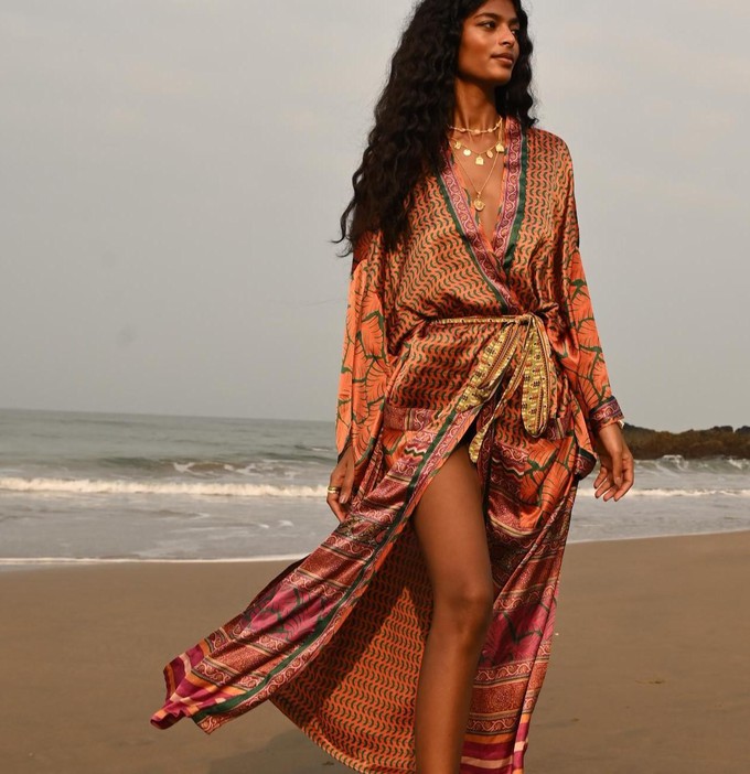 If Saris Could Talk Maxi Kimono- Paradise Island from Loft & Daughter