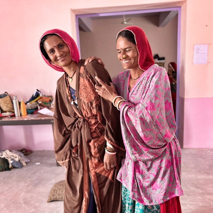 If Saris Could Talk Maxi Kimono- Desert Garden from Loft & Daughter