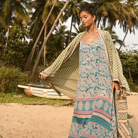 If Saris Could Talk Maxi Kimono- Desert Ombre from Loft & Daughter