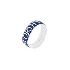 Worthy Affirmation Stacking Ring Silver Blue via Loft & Daughter