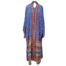 If Saris Could Talk Maxi Kimono- Blue Bohemia via Loft & Daughter