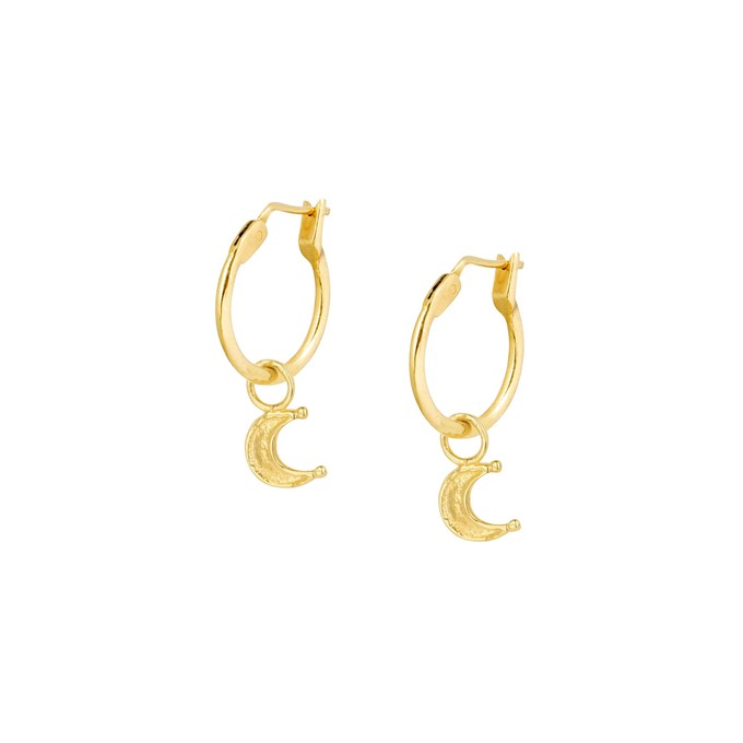 Tiny Moon Hoops Gold Vermeil from Loft & Daughter