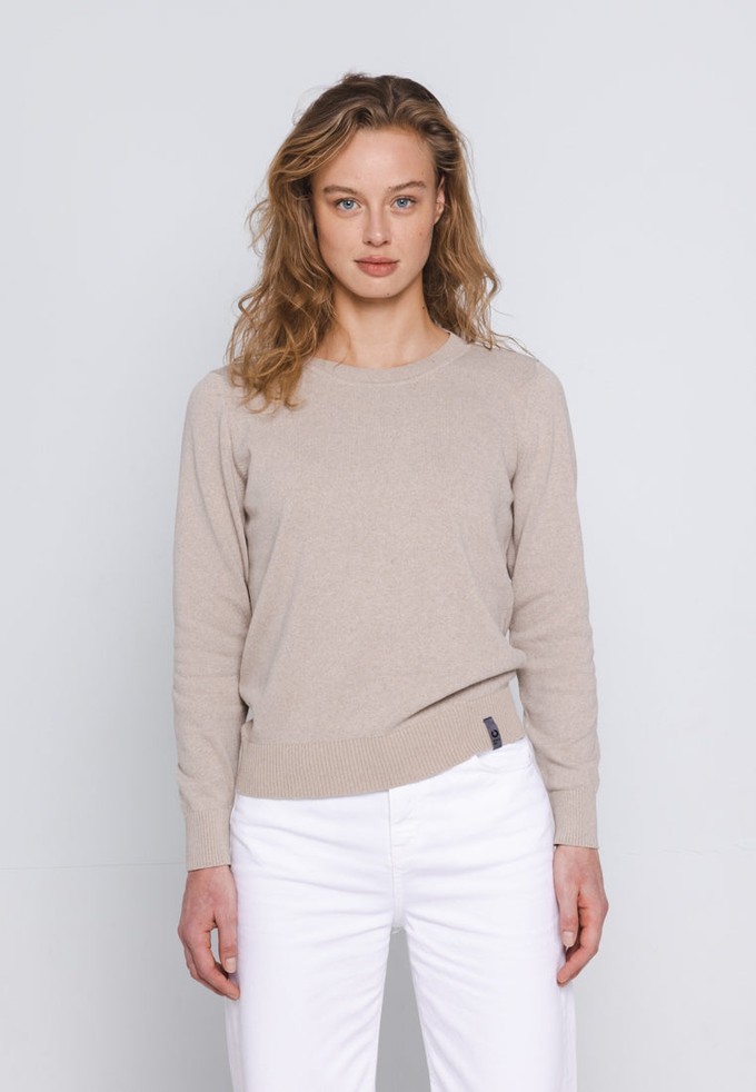 FINEST COTTON SWEATER WOMEN | Light Taupe from Loop.a life