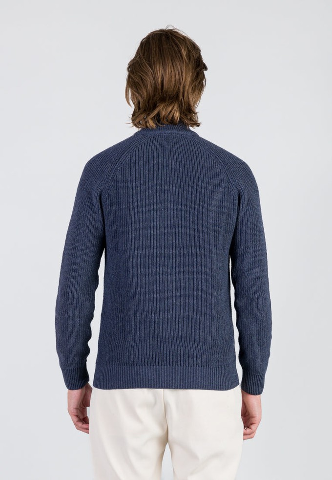 COTTON ZIP SWEATER | Grey Blue from Loop.a life