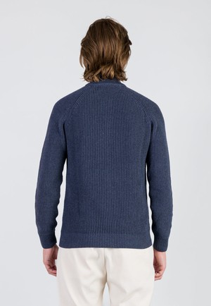 COTTON ZIP SWEATER | Grey Blue from Loop.a life