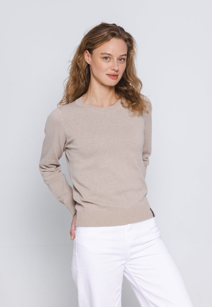 FINEST COTTON SWEATER WOMEN | Light Taupe from Loop.a life