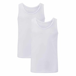 Bamboe heren singlet Stef 2-pack – wit from Lotika