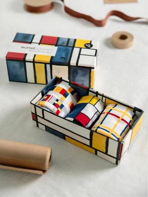 Piet Mondriaan sokken giftbox maat 36-40 from Lotika