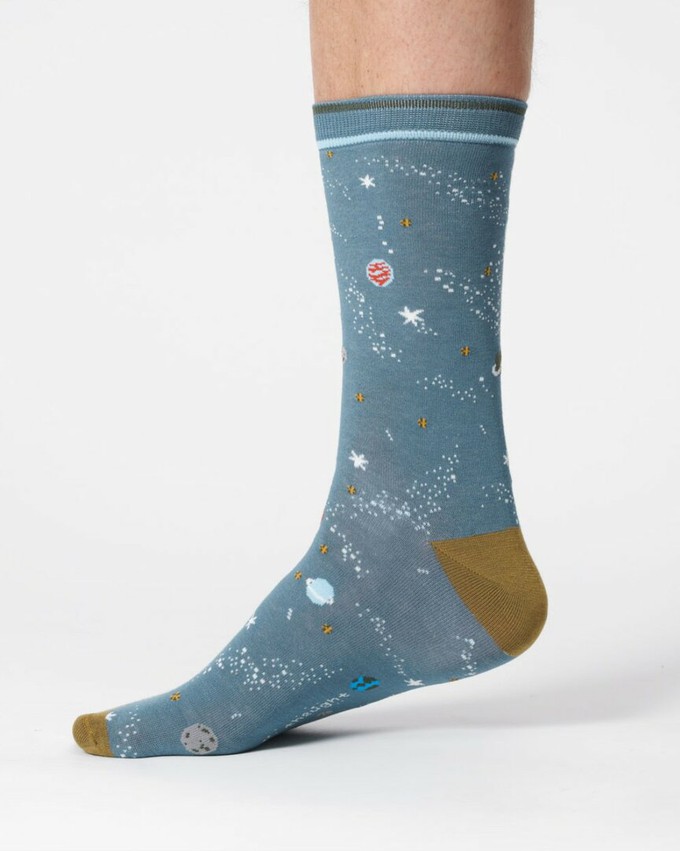 Heren sokken biologisch katoen galaxy - misty blue from Lotika