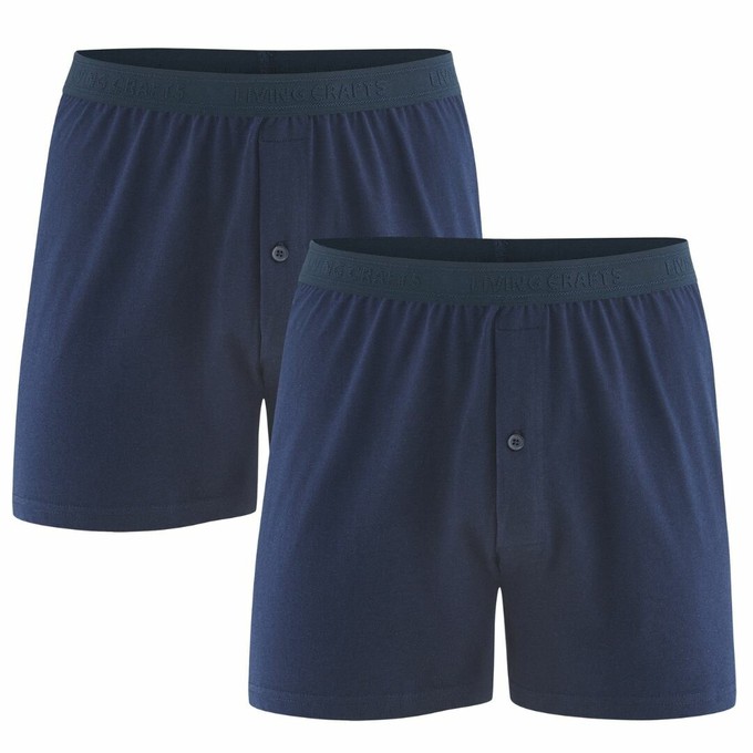 Boxershorts biologisch katoen Ethan 2-pack - navy from Lotika