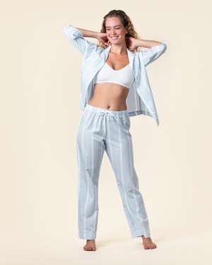 Living Crafts pyjama set dames katoen Tracee - wit blauw from Lotika