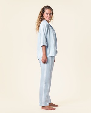 Living Crafts pyjama set dames katoen Tracee - wit blauw from Lotika