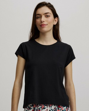 Tranquillo dames T-shirt Tencel - zwart from Lotika