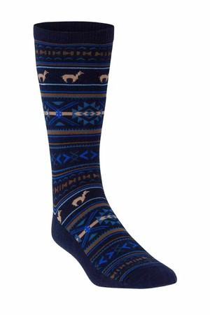 Apu Kuntur - alpaca sokken jacquard - marine royal from Lotika