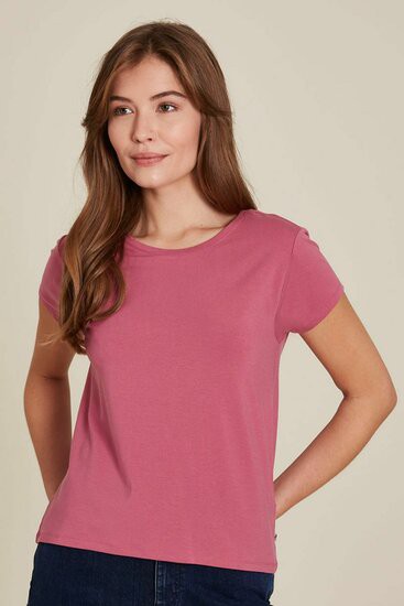 Tranquillo dames T-shirt Tencel - red violet from Lotika