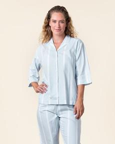 Living Crafts pyjama set dames katoen Tracee - wit blauw via Lotika