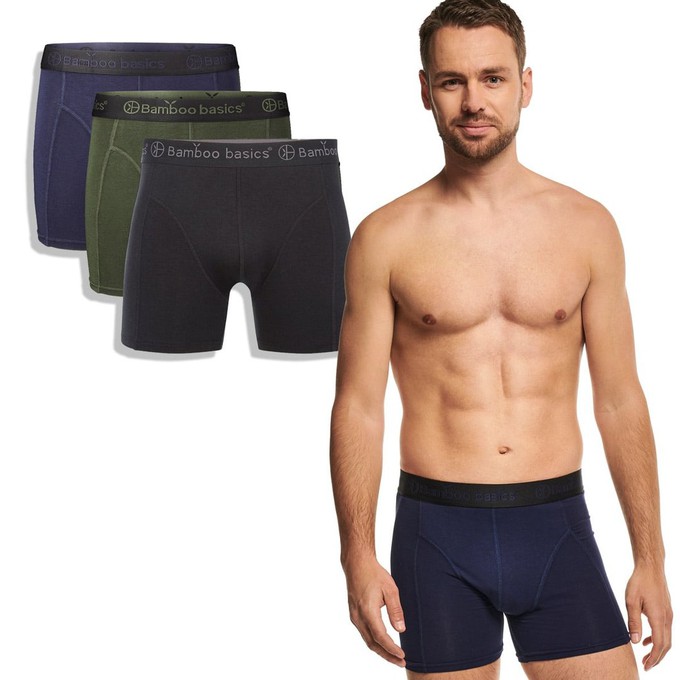 Bamboo Basics boxershorts Rico – black - army - navy from Lotika