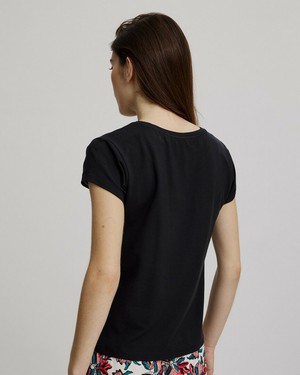 Tranquillo dames T-shirt Tencel - zwart from Lotika