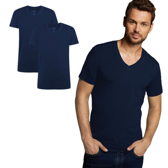 Bamboo Basics bamboe T-Shirt v-hals Velo 2 pack – navy from Lotika