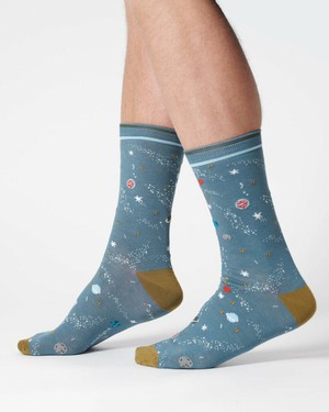 Heren sokken biologisch katoen galaxy - misty blue from Lotika