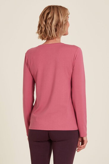 Tranquillo dames shirt lange mouwen Tencel - red violet from Lotika