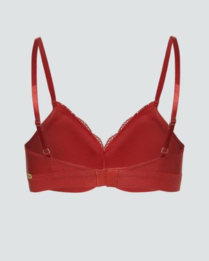 Comazo soft bh zonder beugel met kant - cranberry rood from Lotika