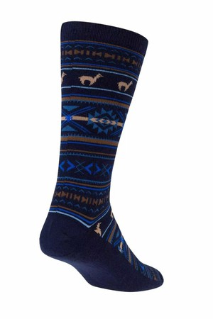 Apu Kuntur - alpaca sokken jacquard - marine royal from Lotika