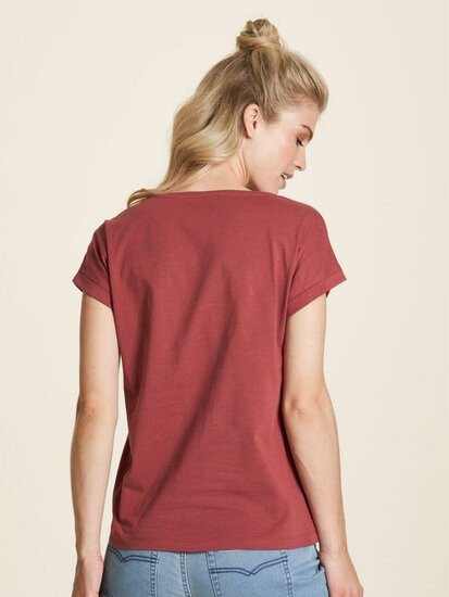 Tranquillo losvallend T-shirt tropische print - mineraal rood from Lotika