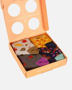 Dames sokken giftbox met 4 paar - Herfst via Lotika