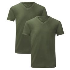 Bamboo Basics Bamboe T-Shirt V-hals Velo 2 pack – green via Lotika