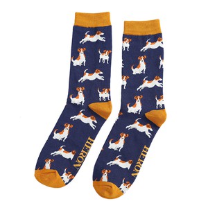 Bamboe sokken heren Jack Russels - navy from Lotika