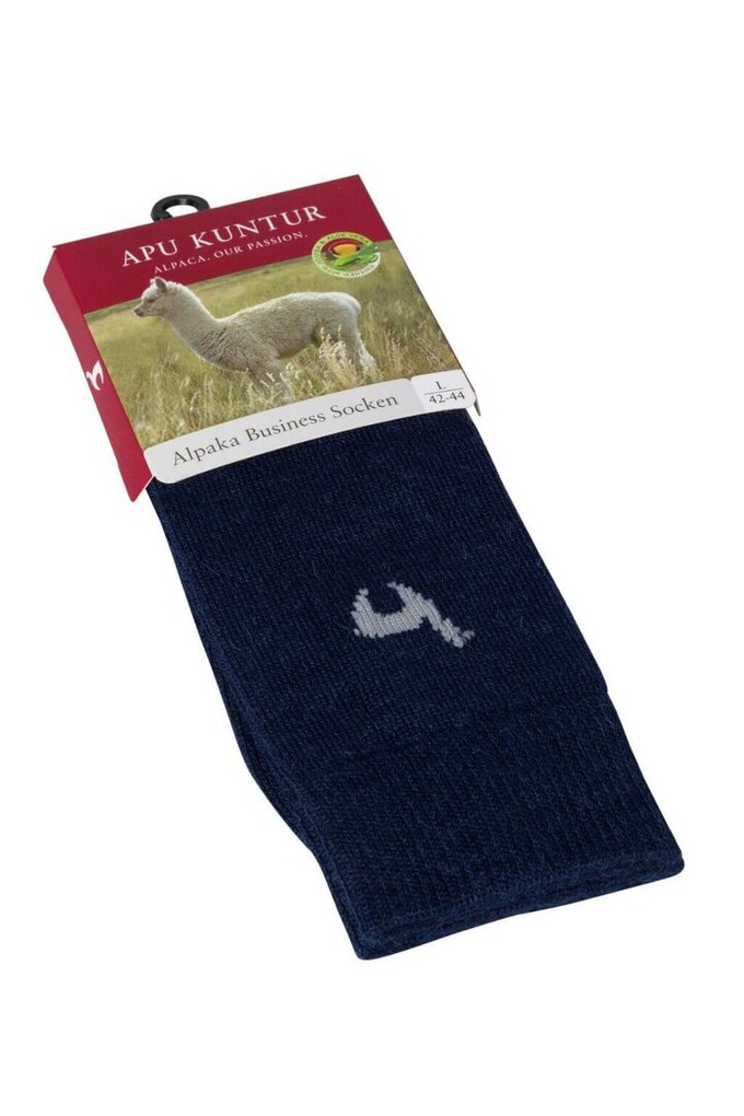 Apu Kuntur wollen alpaca sokken effen blauw from Lotika