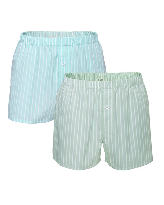 Losse boxershorts katoen Gregor 2-pack - mare - seagrass from Lotika