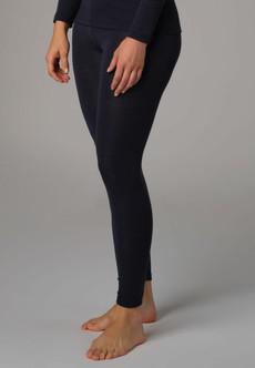 Comazo wollen dames legging met zijde - donkerblauw via Lotika