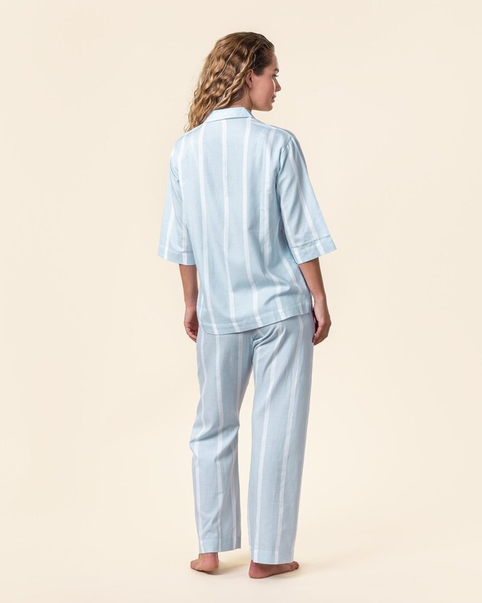 Living Crafts pyjama set dames katoen Tracee - wit blauw from Lotika