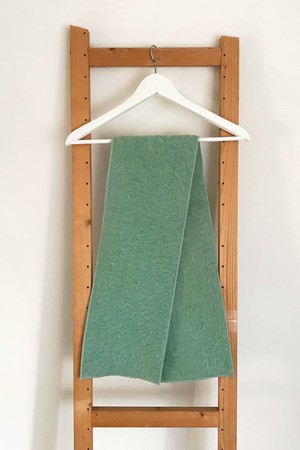 Soft Mint Upcycled Wool Scarf from Masha Maria