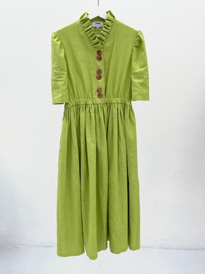 Eleonora Green Linen Dress from Masha Maria