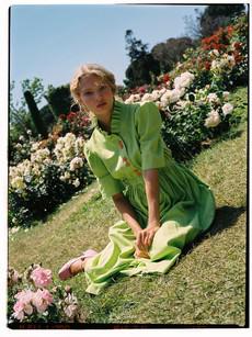 Eleonora Green Linen Dress via Masha Maria