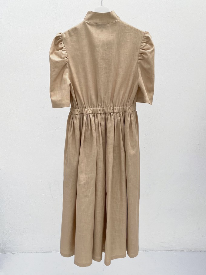 Eleonora Beige Linen Dress from Masha Maria