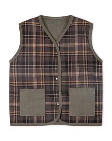 Reversible Vest dark tartan via Matona