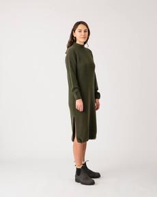 Knit Dress loden green via Matona