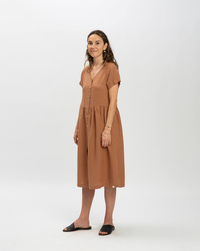 Linen Midi Dress coffee from Matona