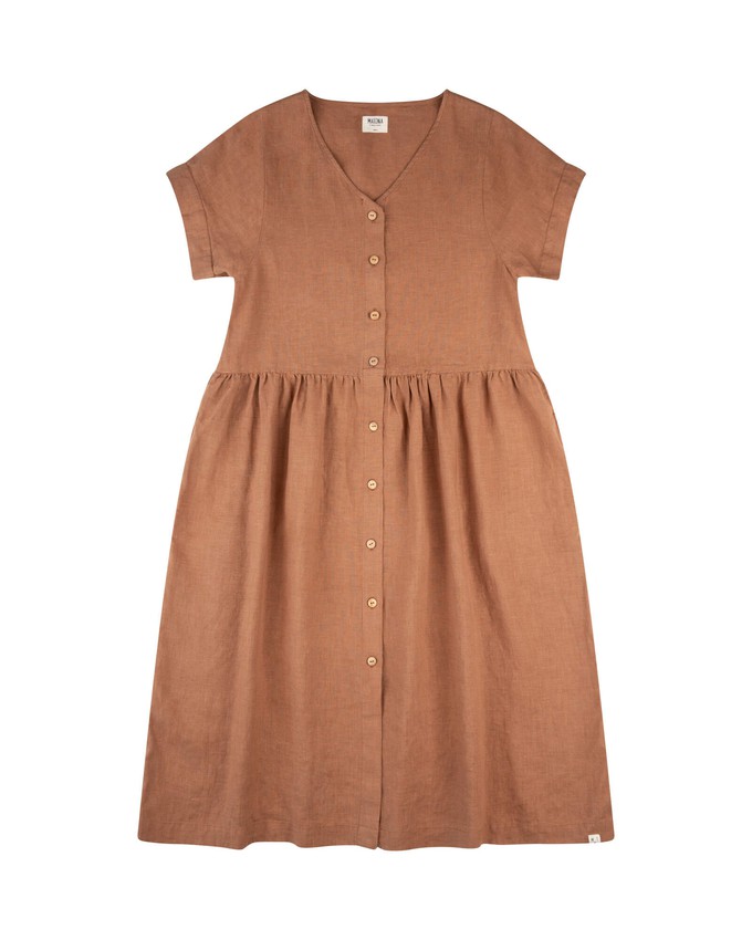 Linen Midi Dress coffee from Matona