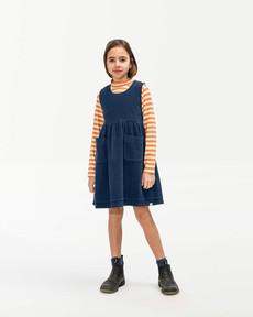 Belted Corduroy Dress anchor blue via Matona